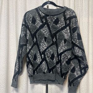 Le Tigre Vintage 1990’s Charcoal and Black Knit Sweater Size L